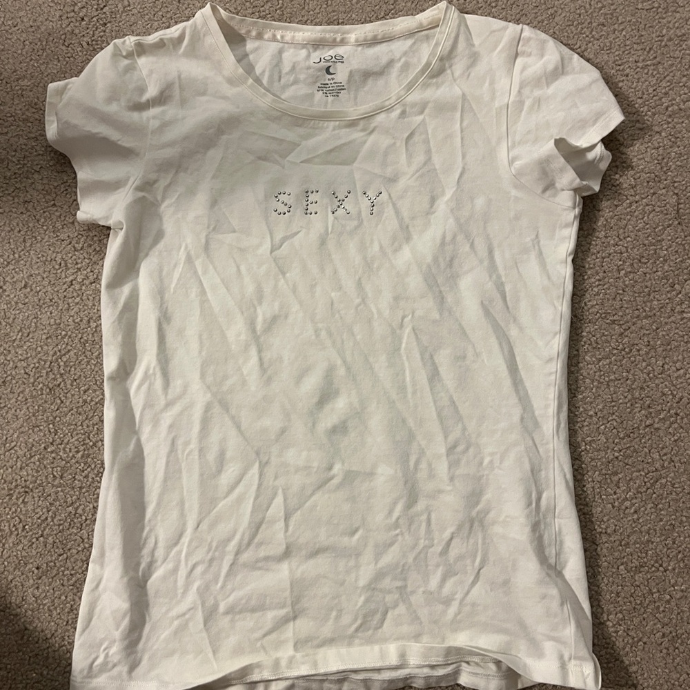 Joe Boxer White Tee with Rhinestone 'SEXY' Design